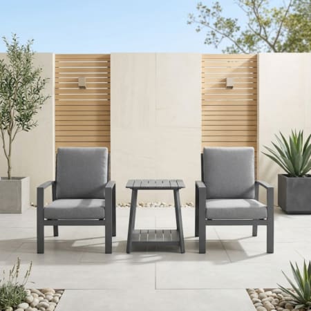 Midura 3 Piece Lounge Bistro Set Charcoal