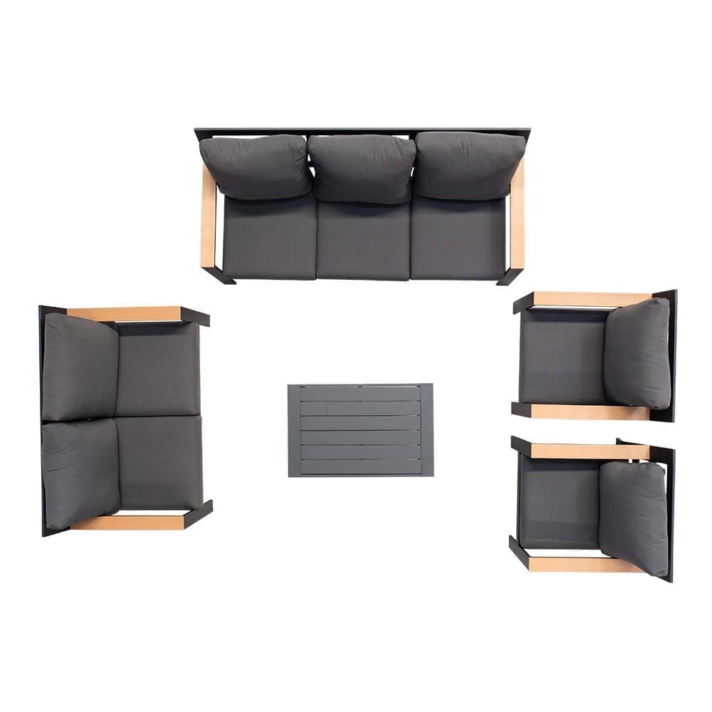 Hamburg 5 Piece Lounge Sofa Set Grey Aerial VB