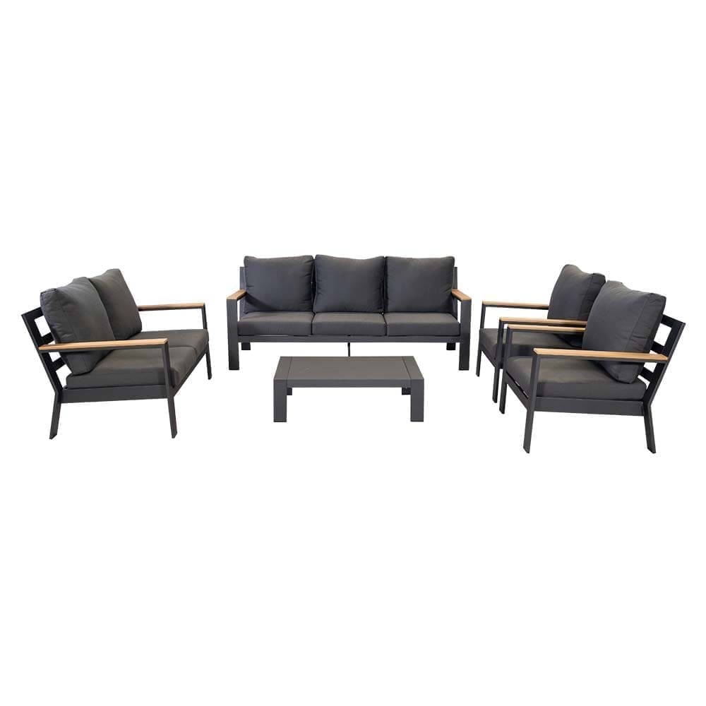 Hamburg 5 Piece Lounge Sofa Set Grey VB