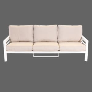 New York 3 Seater Sofa White Light Grey VB