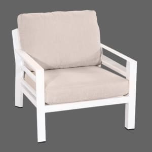 New York Lounge Chair White Light Grey VB