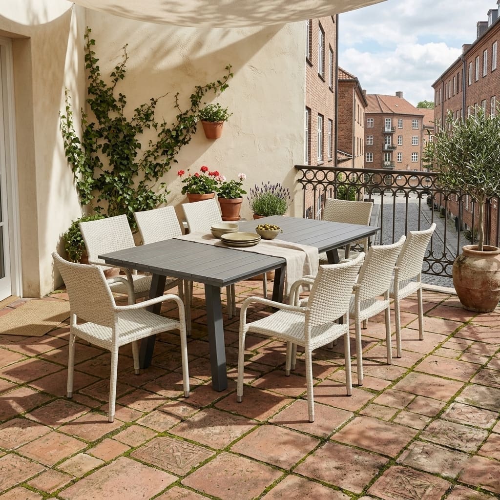 Columbus 8 Seater Dining Set Grey