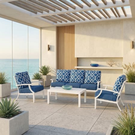 Coventry 4 Piece Lounge Set Blue