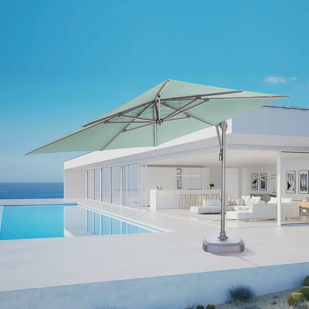 3x3m Sling Umbrella Spa Lifestyle Tilted VB