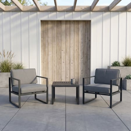 Amalfi 3 Piece Lounge Bistro Set Charcoal