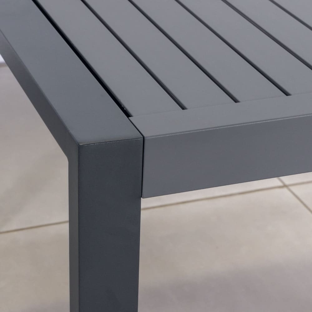 Maule Low Lounge Dining Table Charcoal Grey Close Up VB