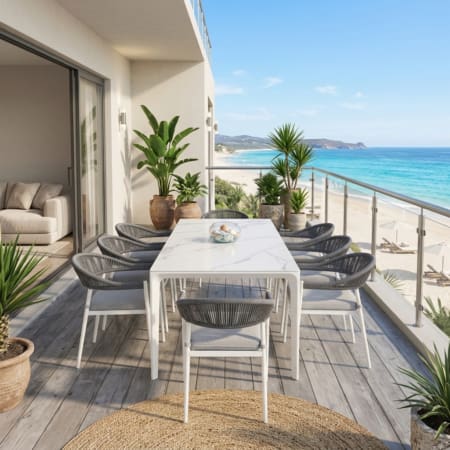 Andrew 8 Seater Dining Set White
