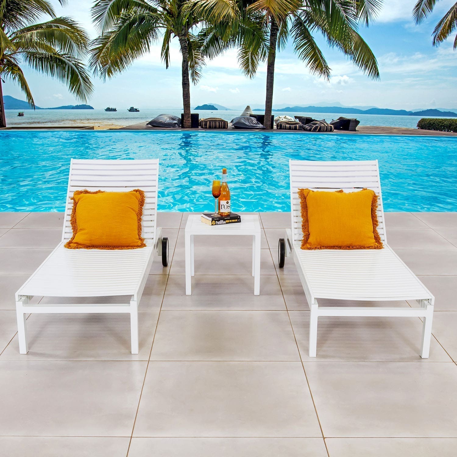 Allie Sun Lounger White Lifestyle VB