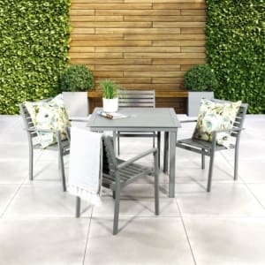 Allie 4 Seater Dining Set Grey Lifestyle VB