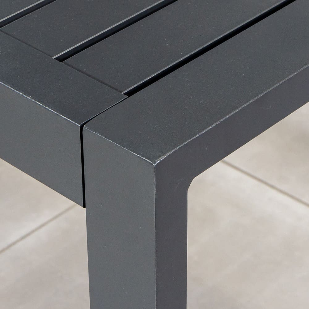 Amalfi 8 Seater Dining Table Charcoal Close Up VB