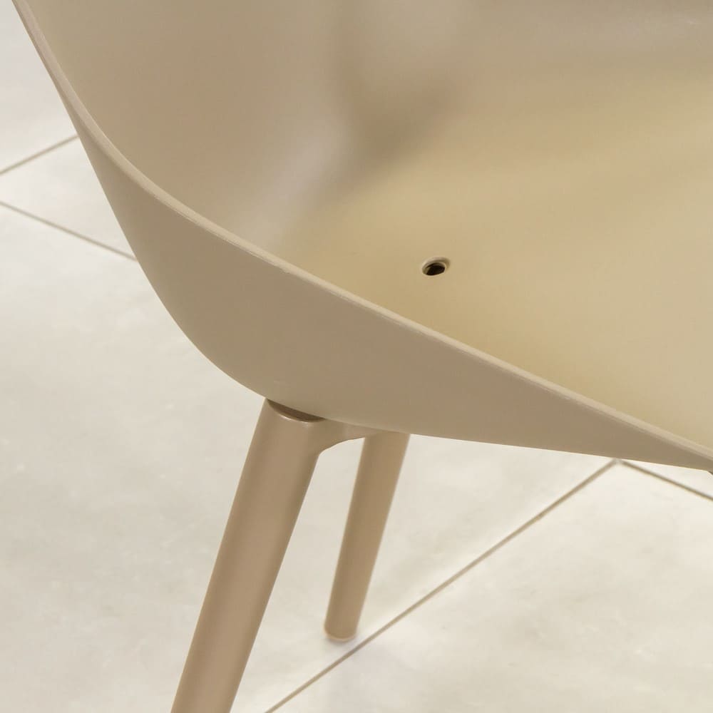 Galati Aluminium Resin Dining Chair Champagne Close Up 3 VB