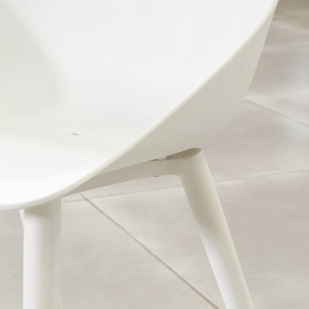 Galati Aluminium Resin Dining Chair White Close Up VB