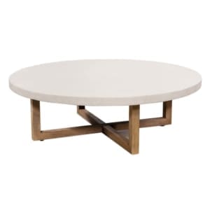 Hagan Round Acacia Wood Lounge Coffee Table Grey VB