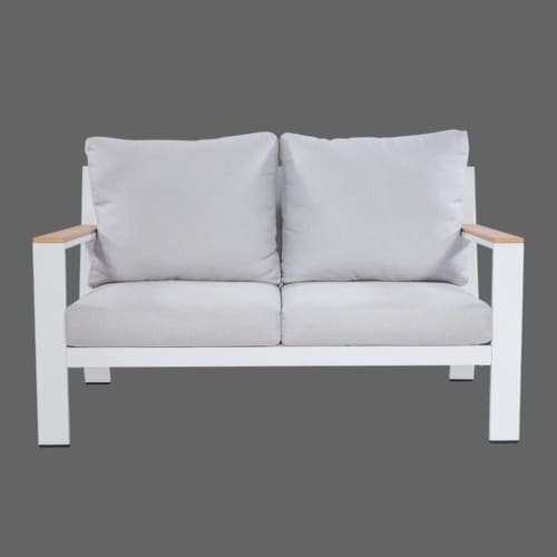 Hamburg 2-Seater Sofa White & Light Grey