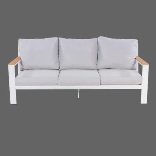 Hamburg 3-Seater Sofa White & Light Grey