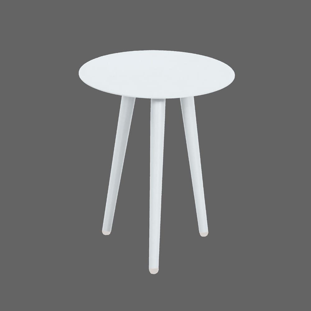 Quin Aluminium Round Side Table 41cm White VB