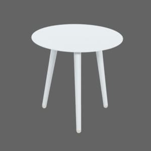 Quin Aluminium Round Side Table 50cm White VB
