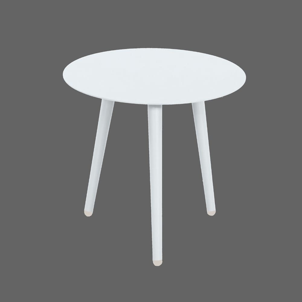 Quin Aluminium Round Side Table 50cm White VB