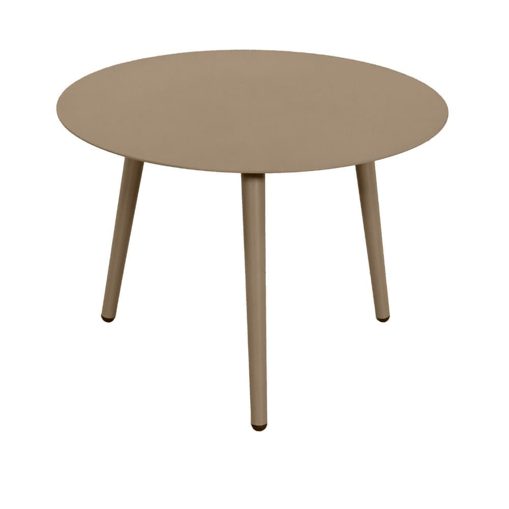 Quin Aluminium Round Side Table 64cm Taupe VB