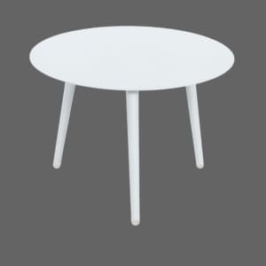 Quin Aluminium Round Side Table 64cm White VB