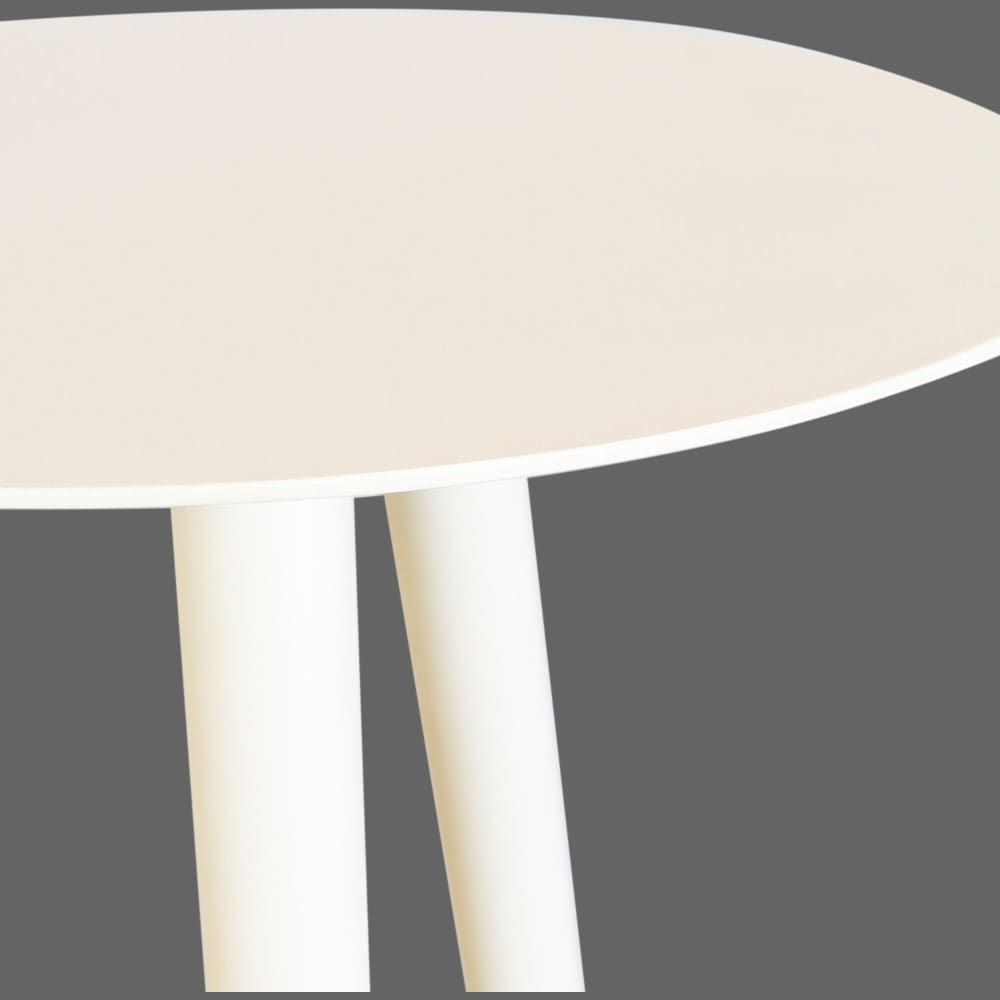 Quin Aluminium Round Side Table White Close Up VB