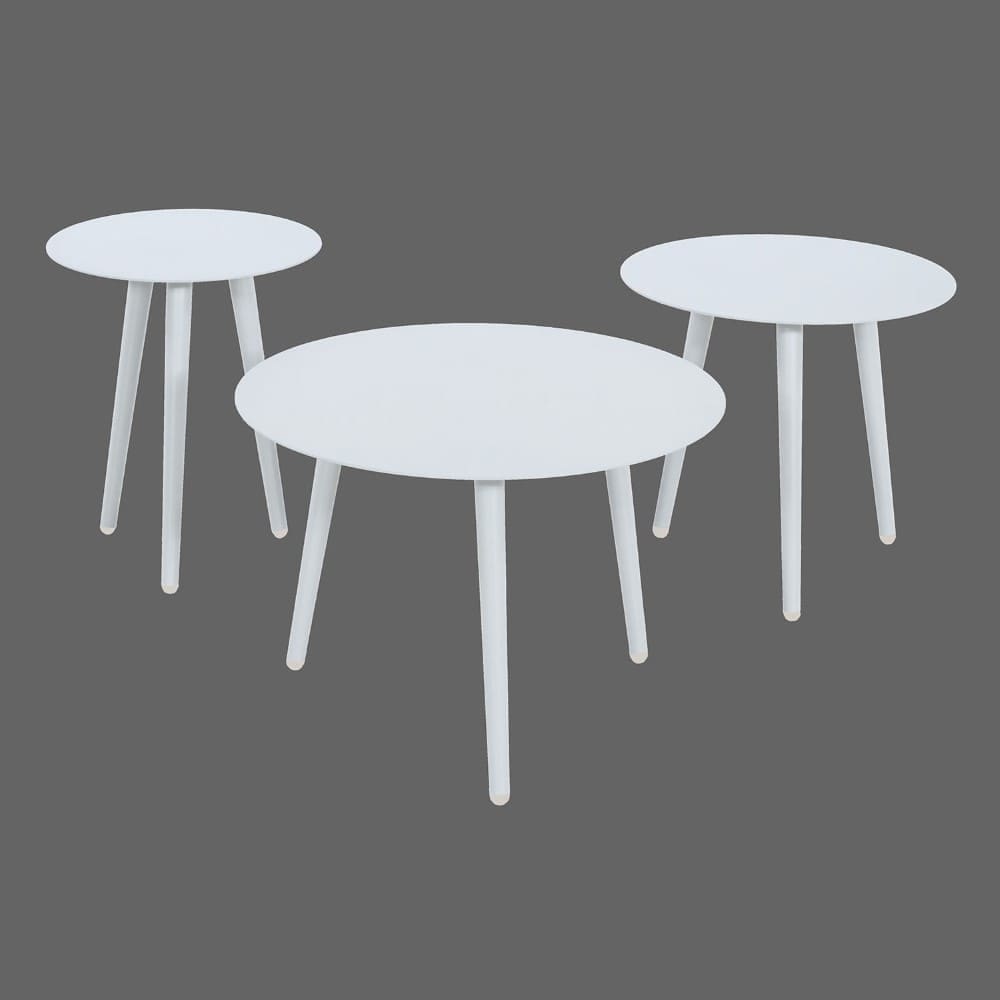 Quin White Side Table Set VB