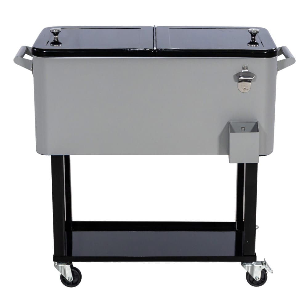 Steel Rolling Cooler Cart Grey Black VB