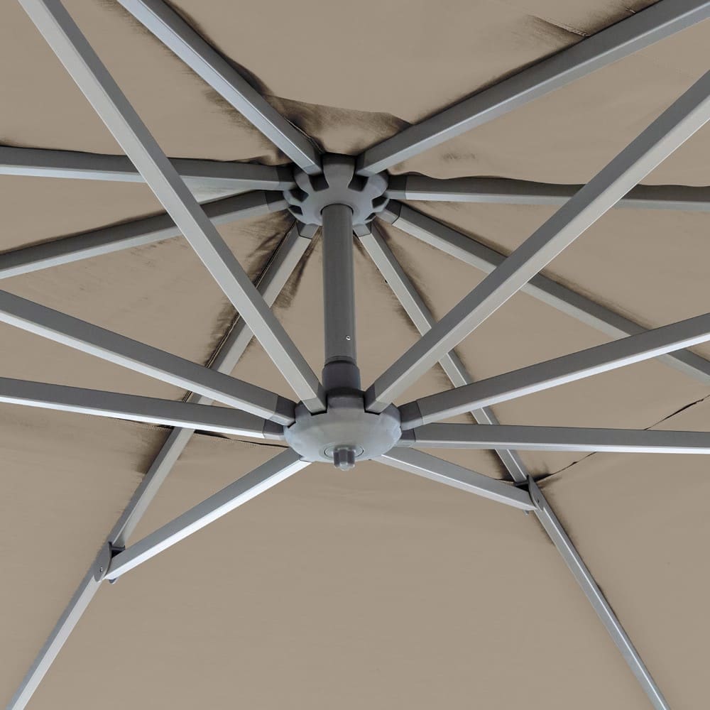 3x3m Sling Umbrella Close Up Taupe VB