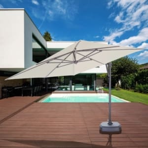 3x3m Sling Umbrella Vanilla Tilted Lifestyle Tilted VB