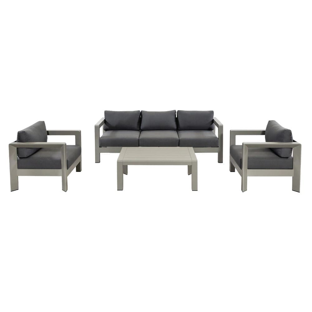 Berlin 4 Piece Lounge Sofa Set Grey VB