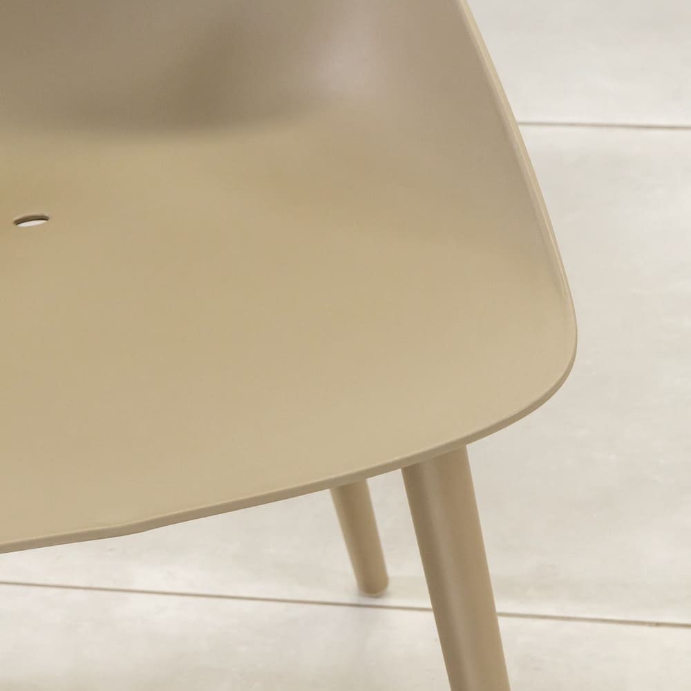 Galati Aluminium Resin Dining Chair Champagne Close Up VB