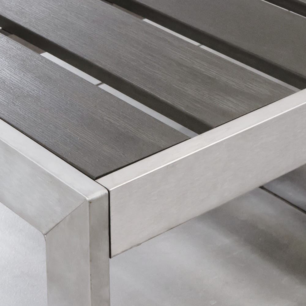 Mauna Brushed Aluminium Polywood Sun Lounger Grey Close Up VB