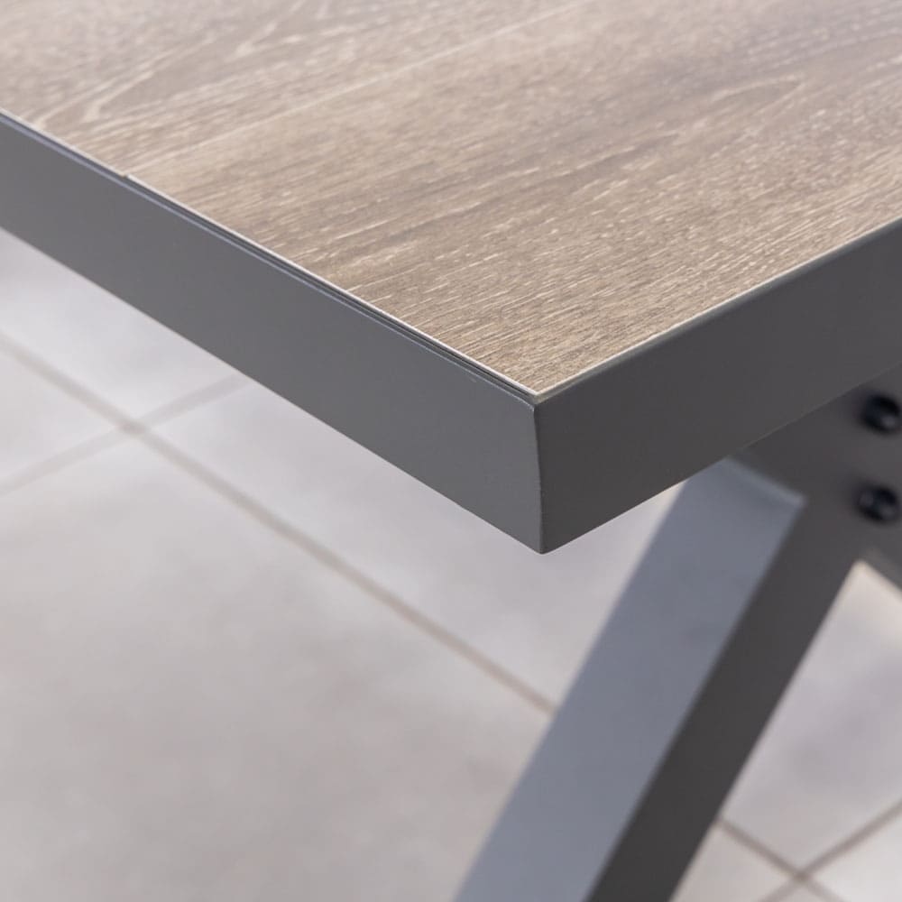 Sultan 8 Seater Dining Table Charcoal Brown Close Up VB