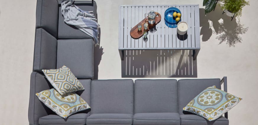 Amalfi Corner Lounge Set Charcoal