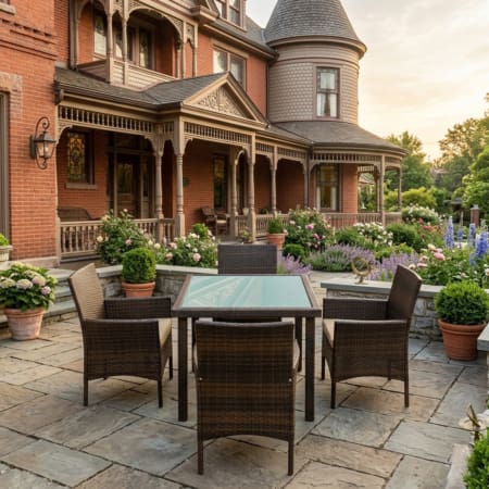 Rose 4 Seater Dining Set Brown