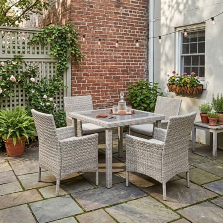 Rose 4 Seater Dining Set Grey