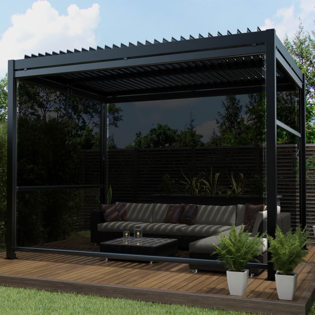 Drop Screen Front / Back Single Charcoal (370cmx218cm) (400cm Side) For Hammond Pergola