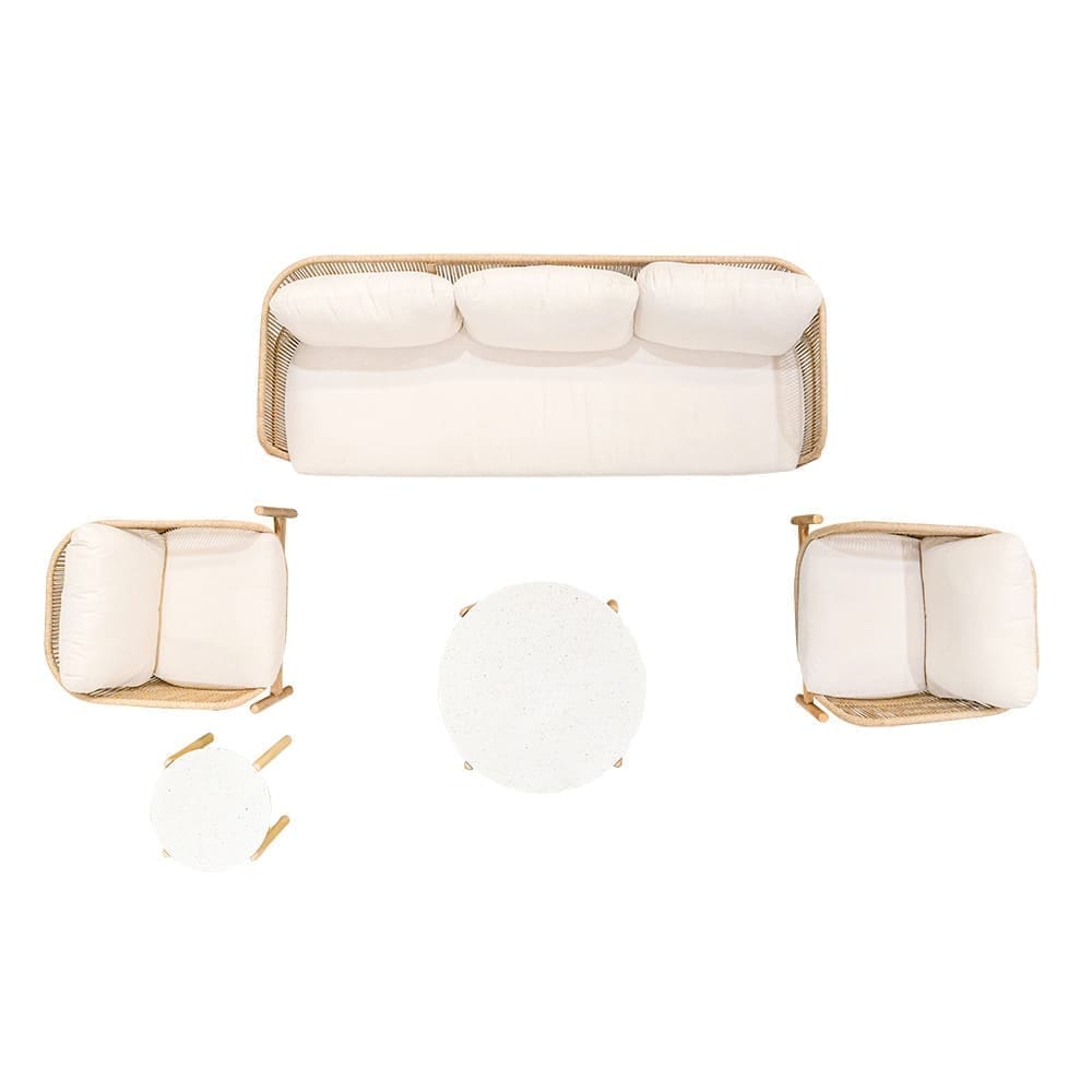 Burford Acacia Wood Rope 5 Piece Lounge Sofa Set Aerial VB B