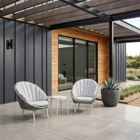 Heiber 3 Piece Lounge Bistro Set Grey