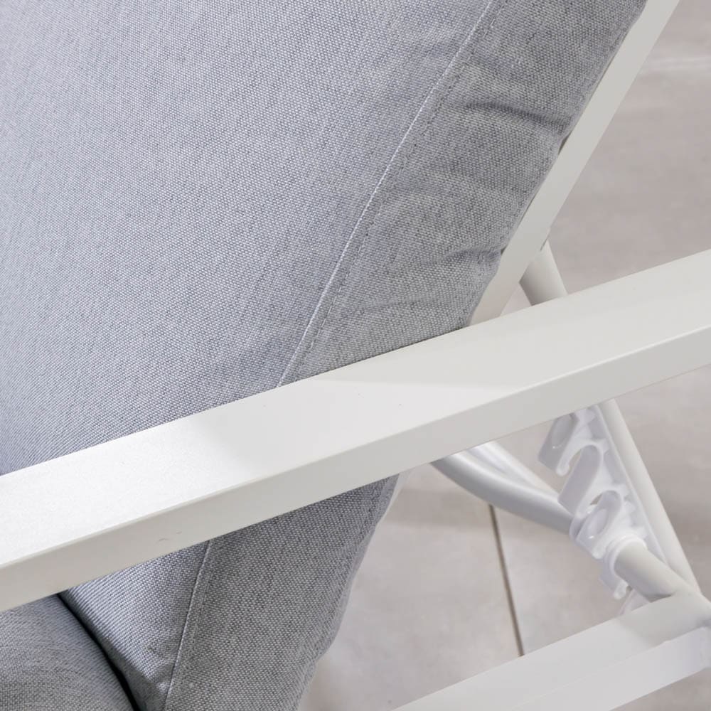 Roxanne Sun Lounger White Light Grey Close Up 3 VB