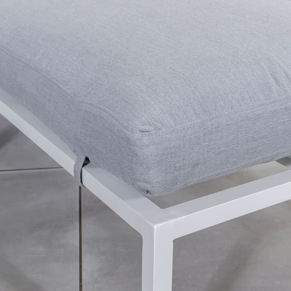 Roxanne Sun Lounger White Light Grey Close Up VB