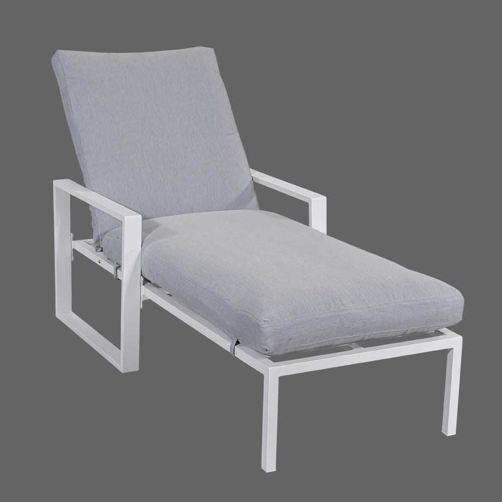 Roxanne Sun Lounger White Light Grey VB