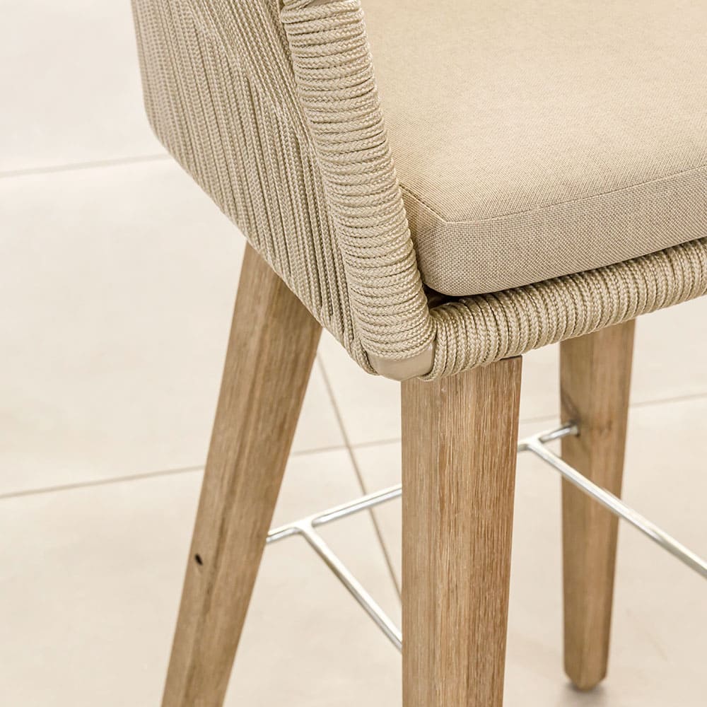 Estee Bar Chair Beige Wood Close Up VB