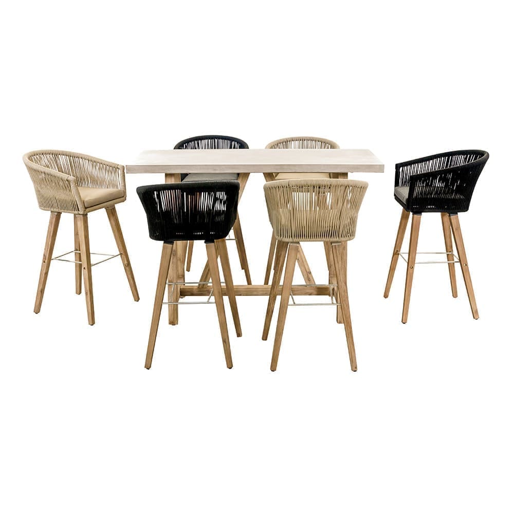Gary 6 Seater Bar Set Mixed Chairs VB