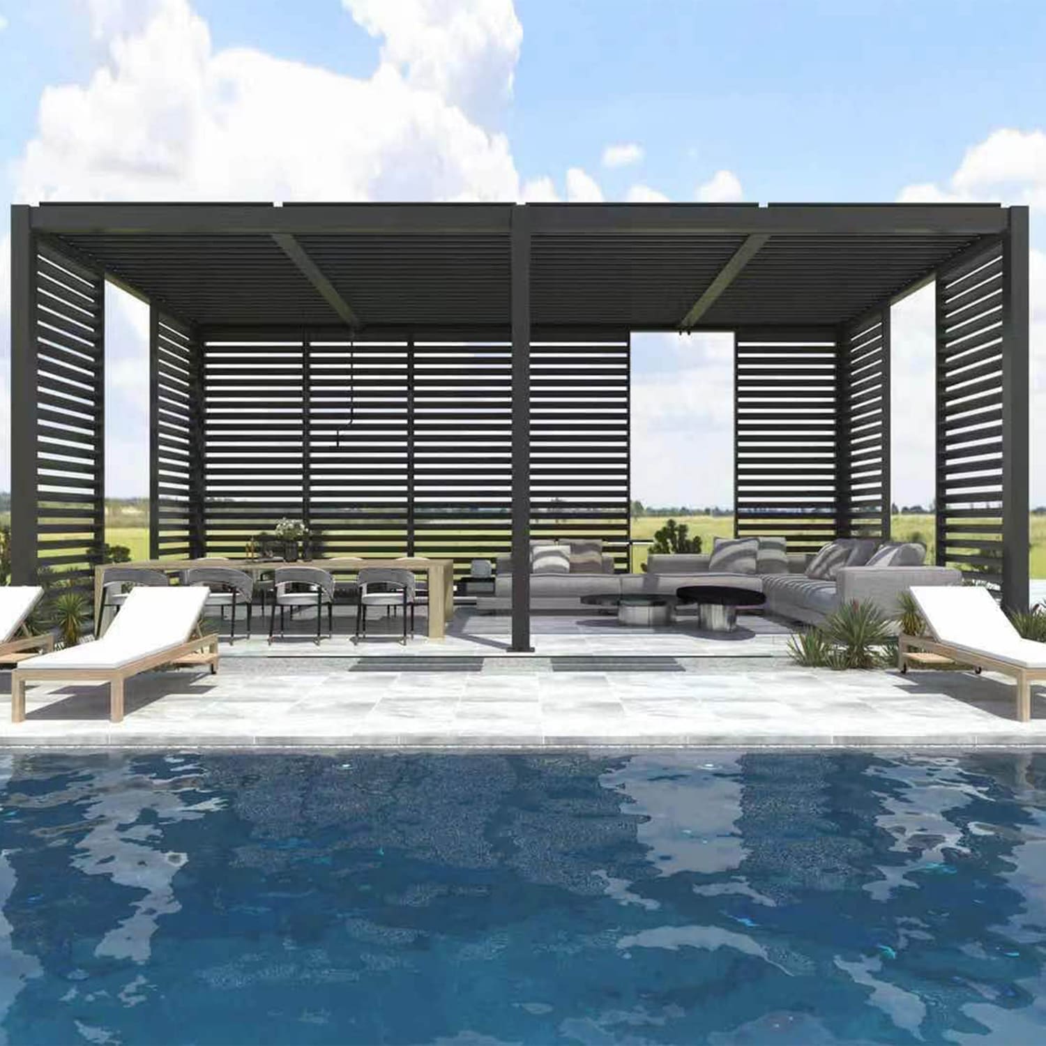 Hammond Pergola Louvers Wall Charcoal C