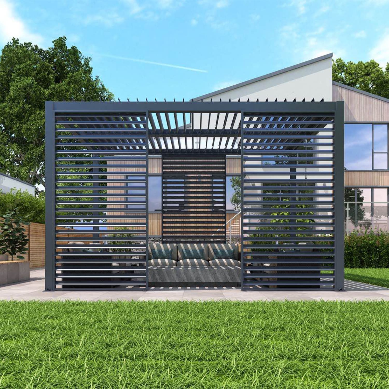 Hammond Pergola Louvers Wall Charcoal F
