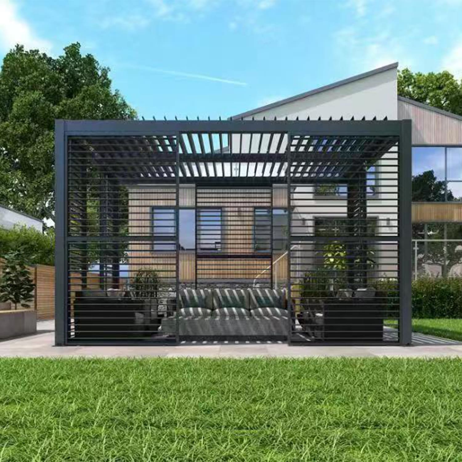 Hammond Pergola Louvers Wall Charcoal G