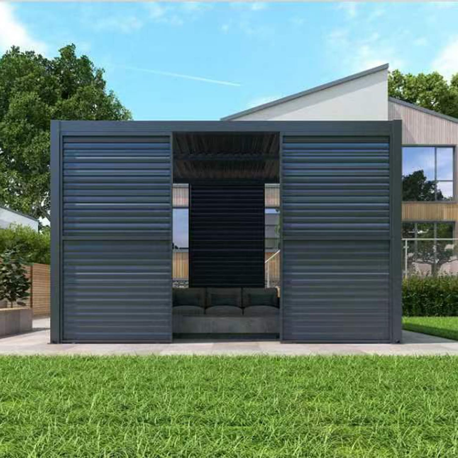 Hammond Pergola Louvers Wall Charcoal H