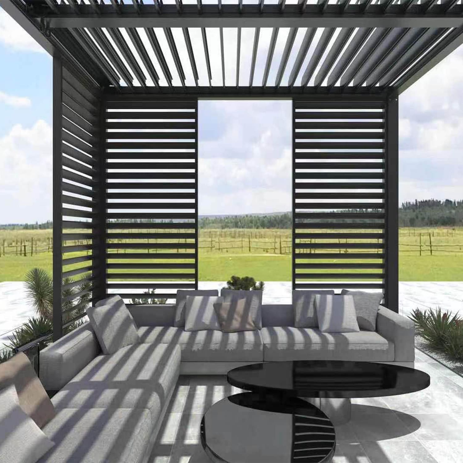 Hammond Pergola Louvers Wall Charcoal J
