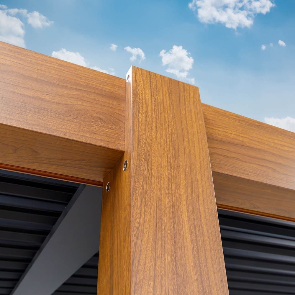Hammond Pergola Wooden Finish Close Up 2 VB